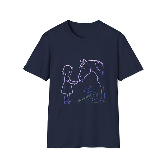 Girl's Best Friend Horse Shirt| Neon Outline Fantasy Design | Horse Shirt
