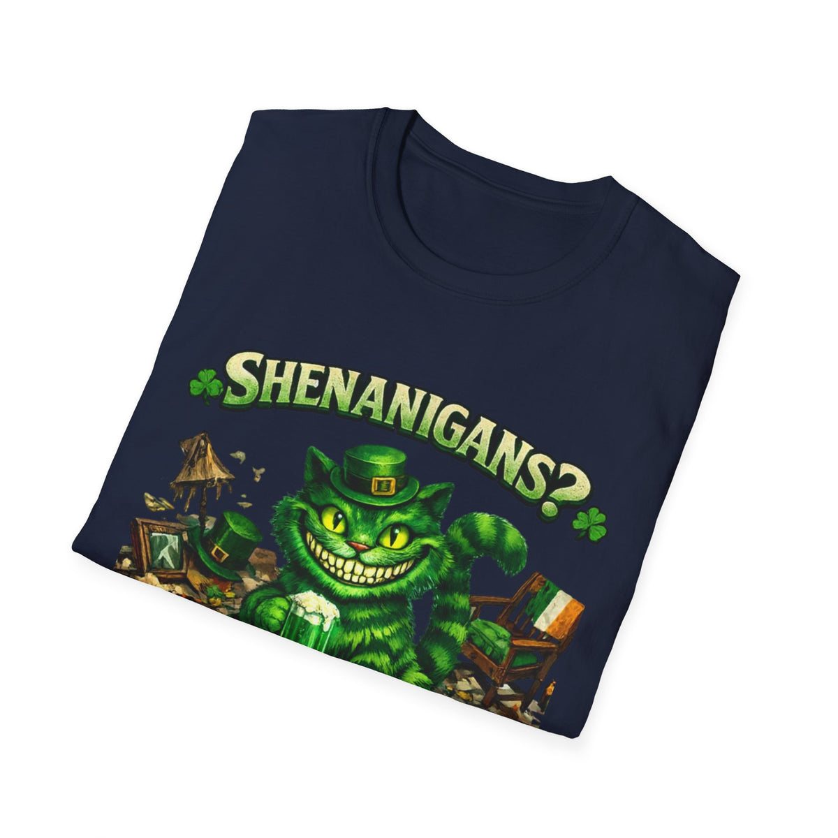 Cheshire Cat 'What Shenanigans?' T-Shirt | Humorous cat T | Irish humor T