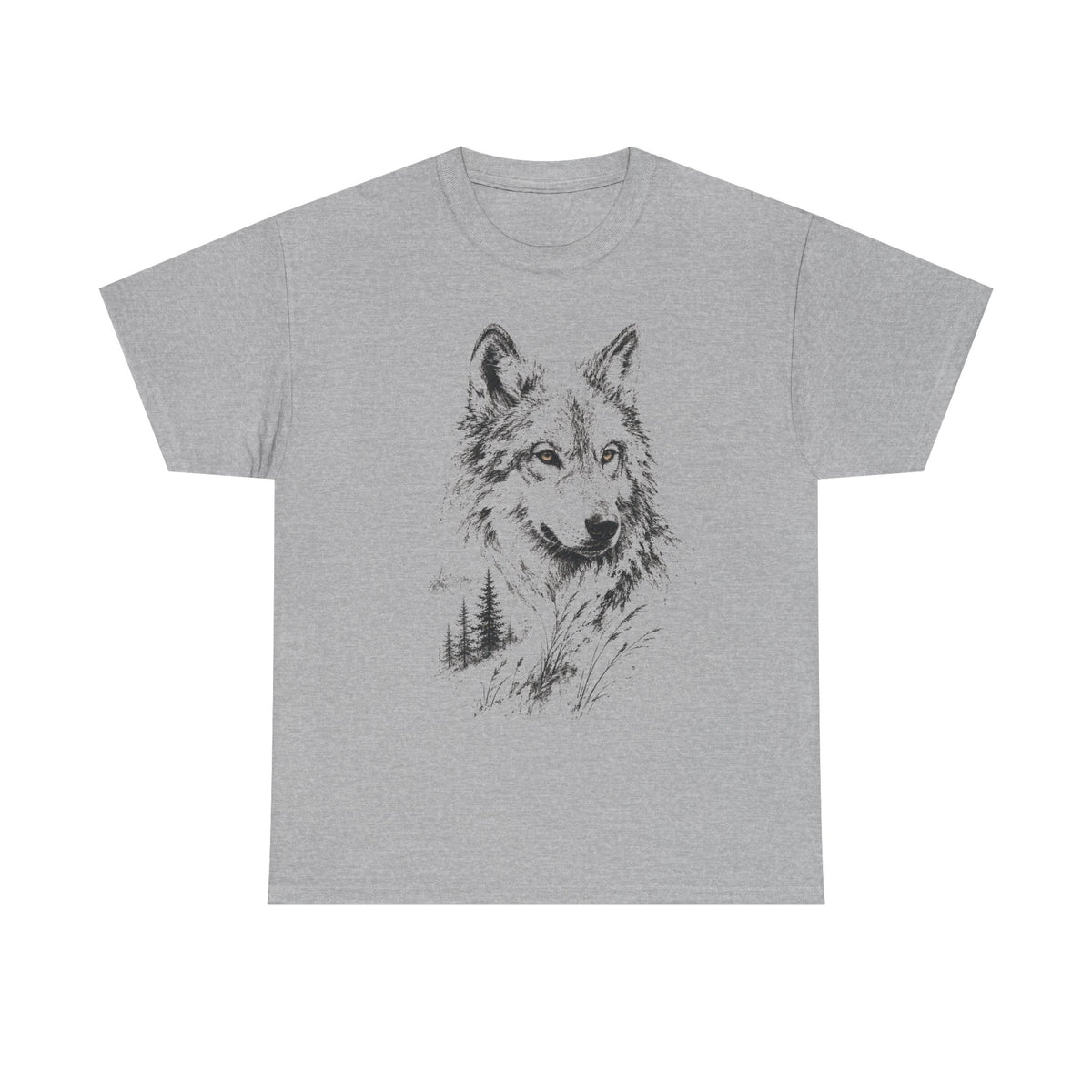Spirit of the Wolf Sketch T-Shirt |  Forest Wolf Graphic Tee