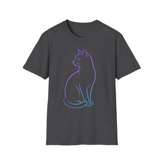 Classy Cat — Neon Outline Cat Graphic Tee