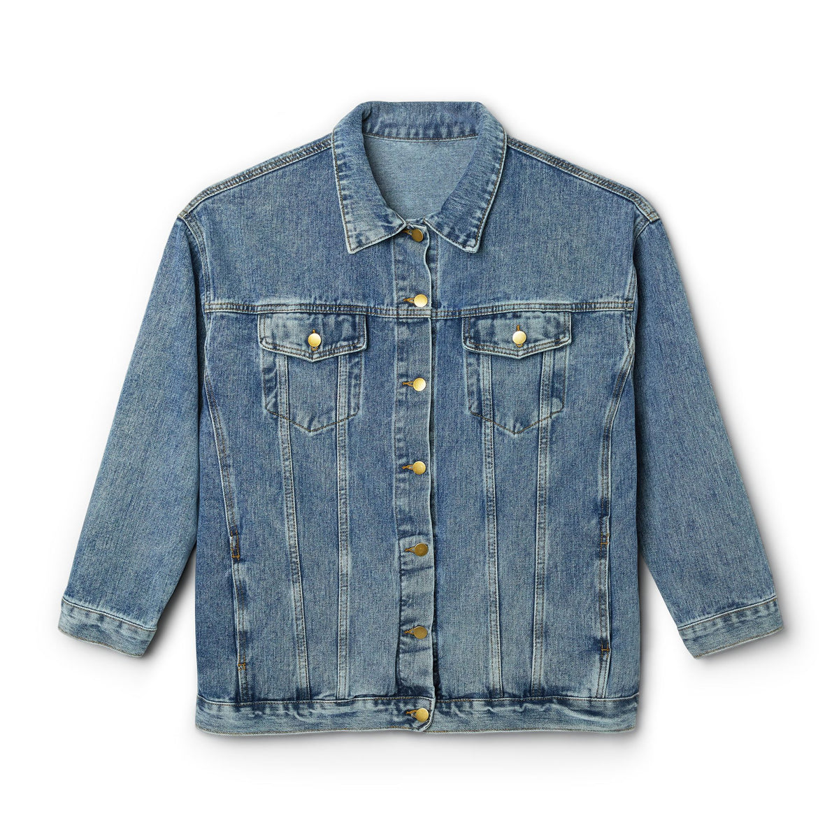 Realistic Lion Illustration Denim Jacket | Lion Graphic Jacket