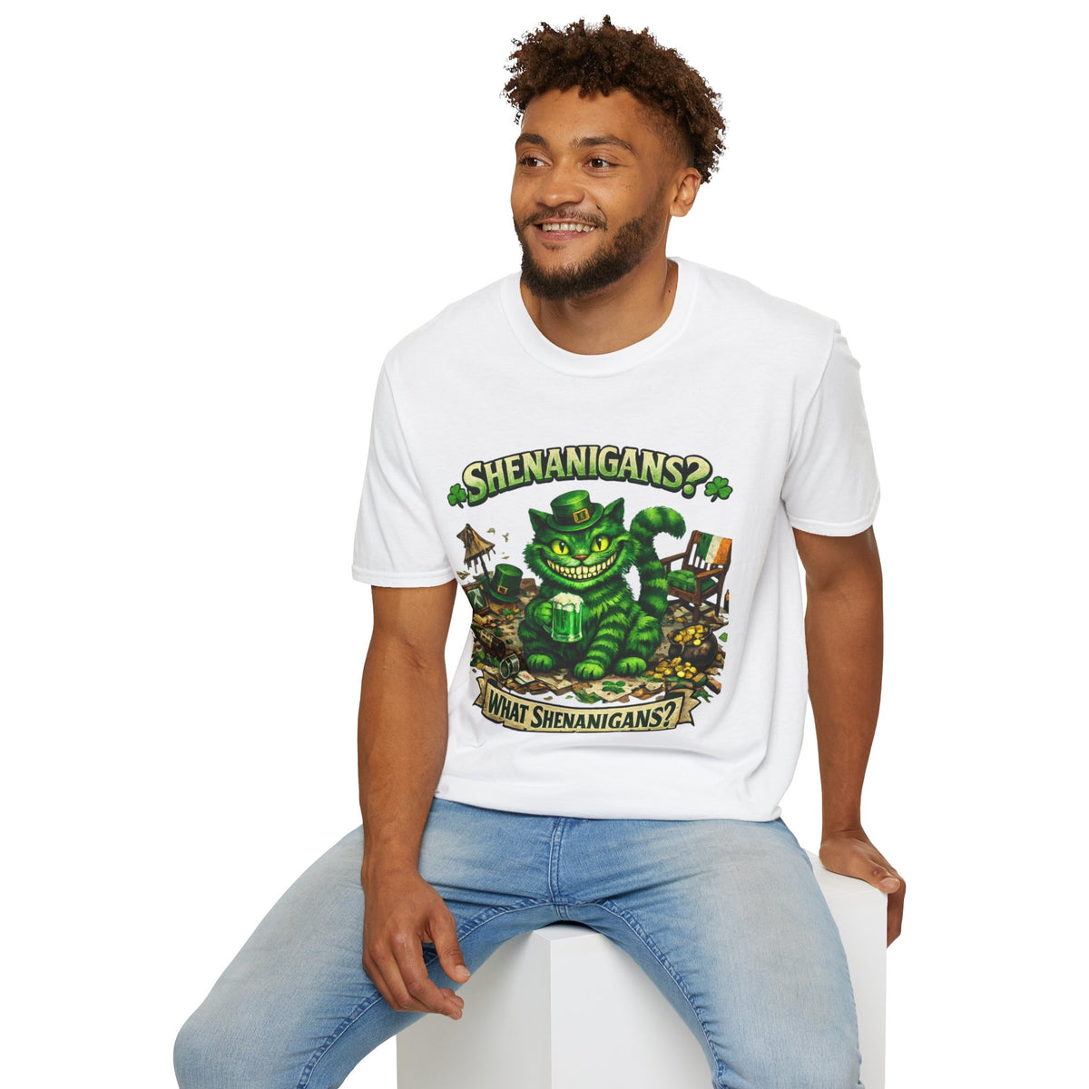 Cheshire Cat 'What Shenanigans?' T-Shirt | Humorous cat T | Irish humor T