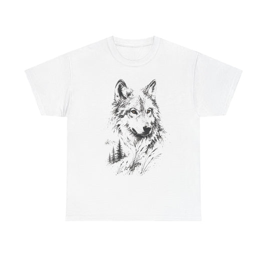 Spirit of the Wolf Sketch T-Shirt |  Forest Wolf Graphic Tee