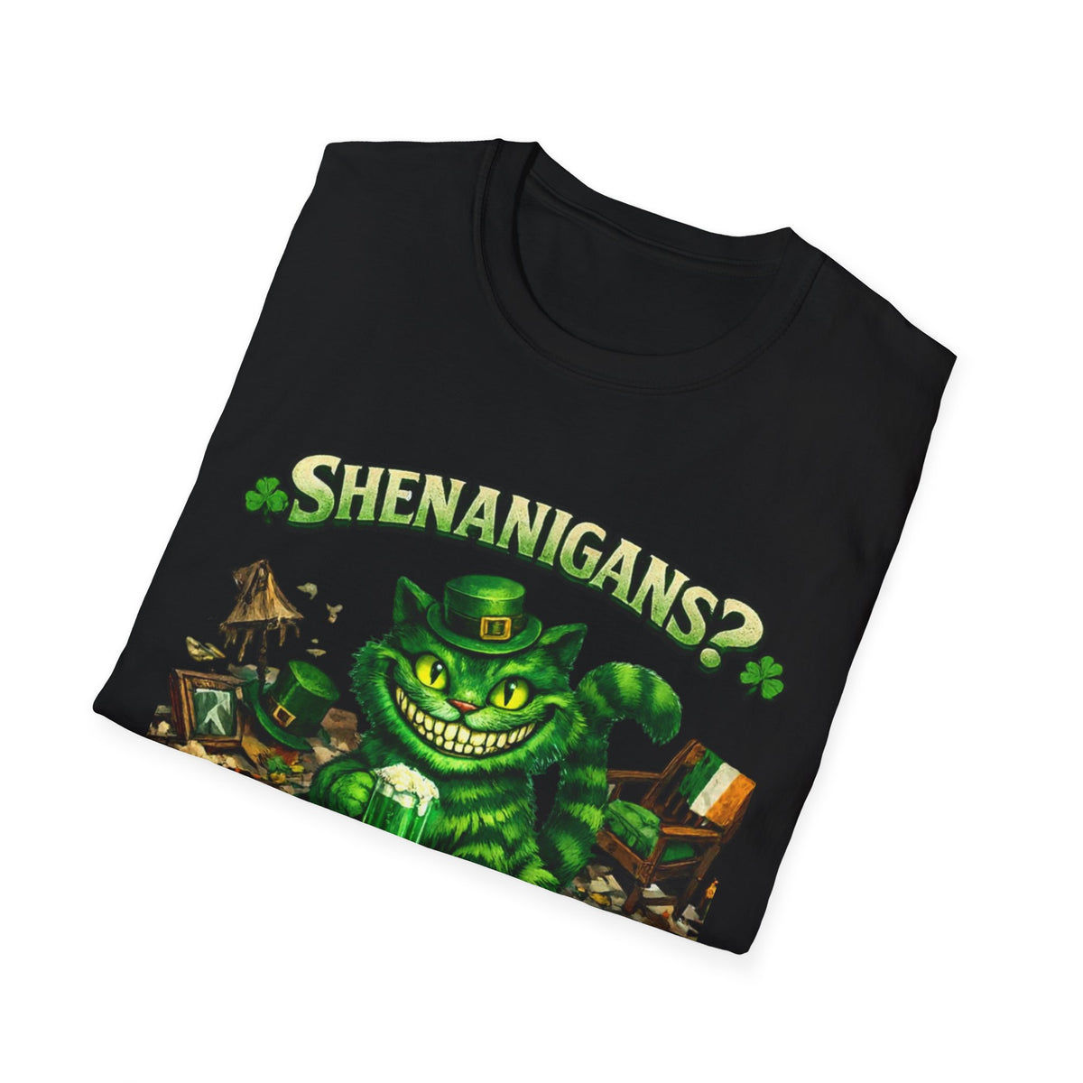 Cheshire Cat 'What Shenanigans?' T-Shirt | Humorous cat T | Irish humor T