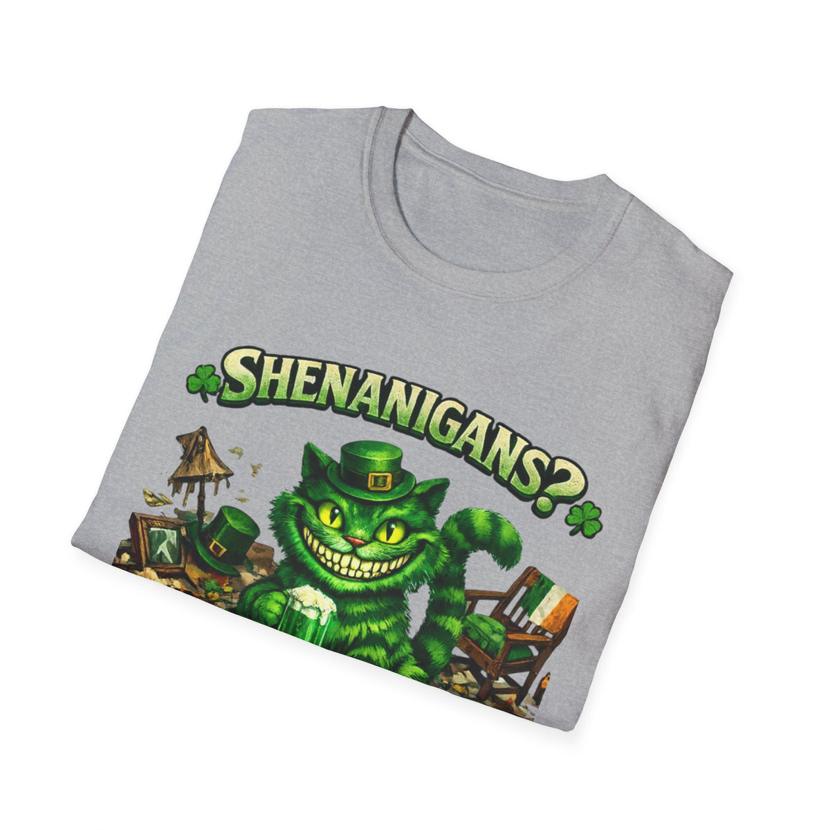 Cheshire Cat 'What Shenanigans?' T-Shirt | Humorous cat T | Irish humor T