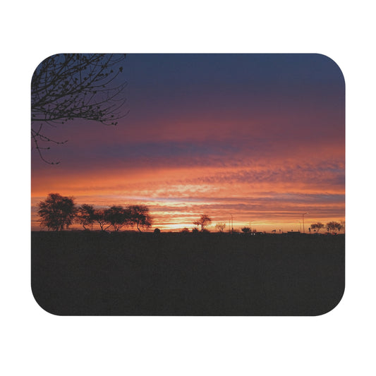 Sunrise Silhouette Mouse Pad | Morning Sky | Colorful Sunrise | Desert Sky