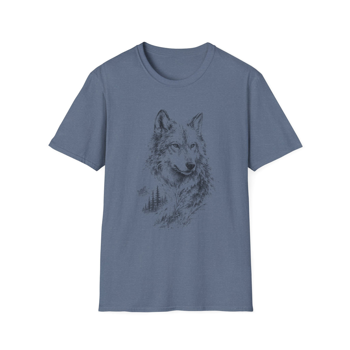 Wolf Sketch T-Shirt — Minimalist Nature Heavy Cotton Graphic Tee