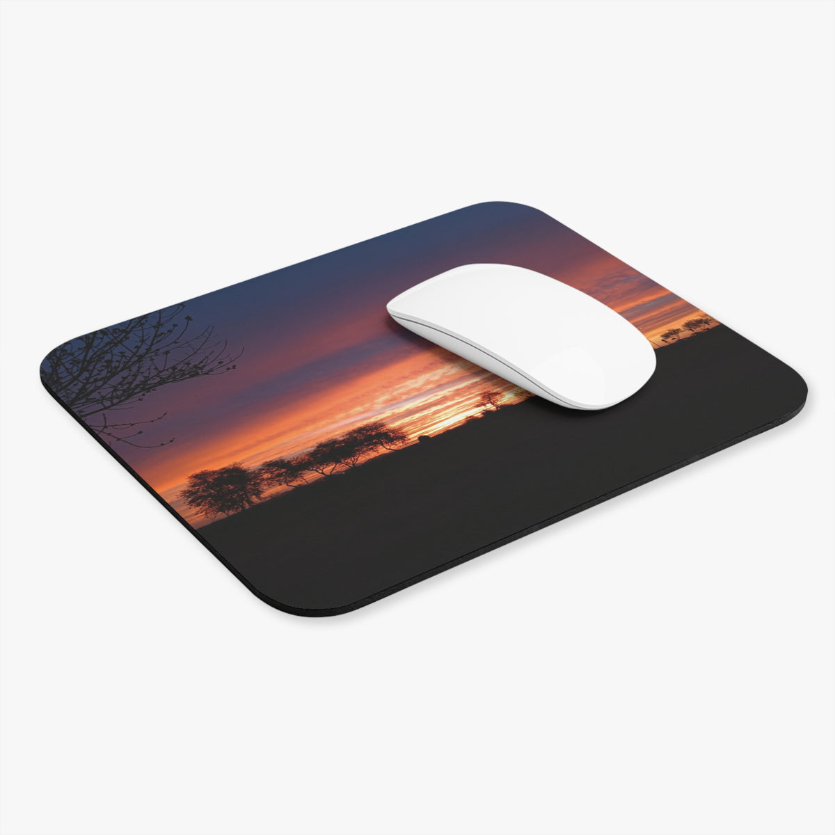 Sunrise Silhouette Mouse Pad | Morning Sky | Colorful Sunrise | Desert Sky