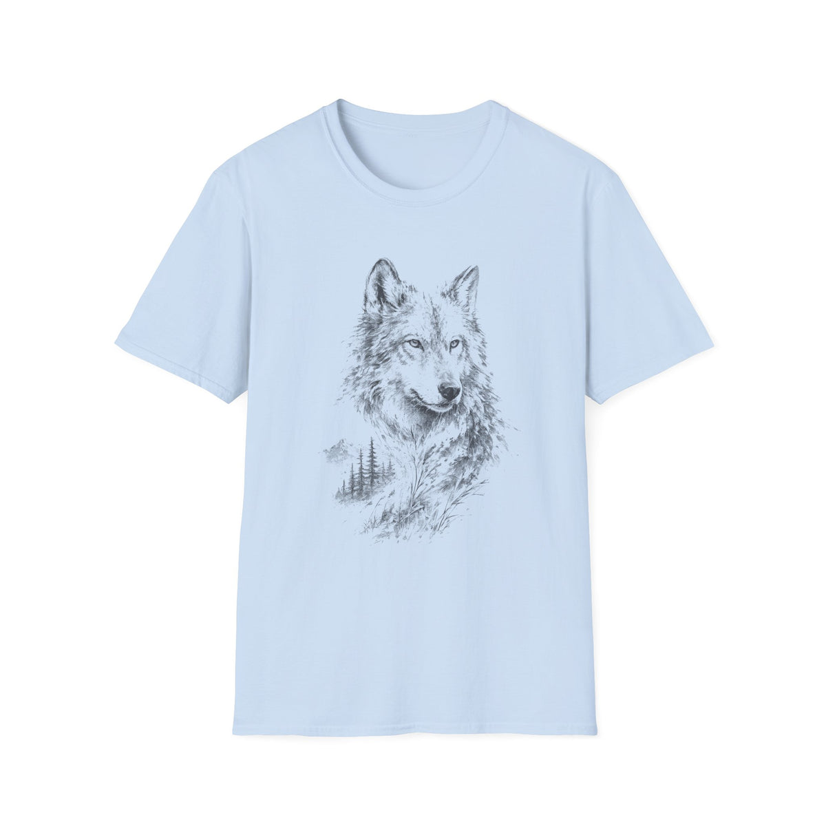 Wolf Sketch T-Shirt — Minimalist Nature Heavy Cotton Graphic Tee