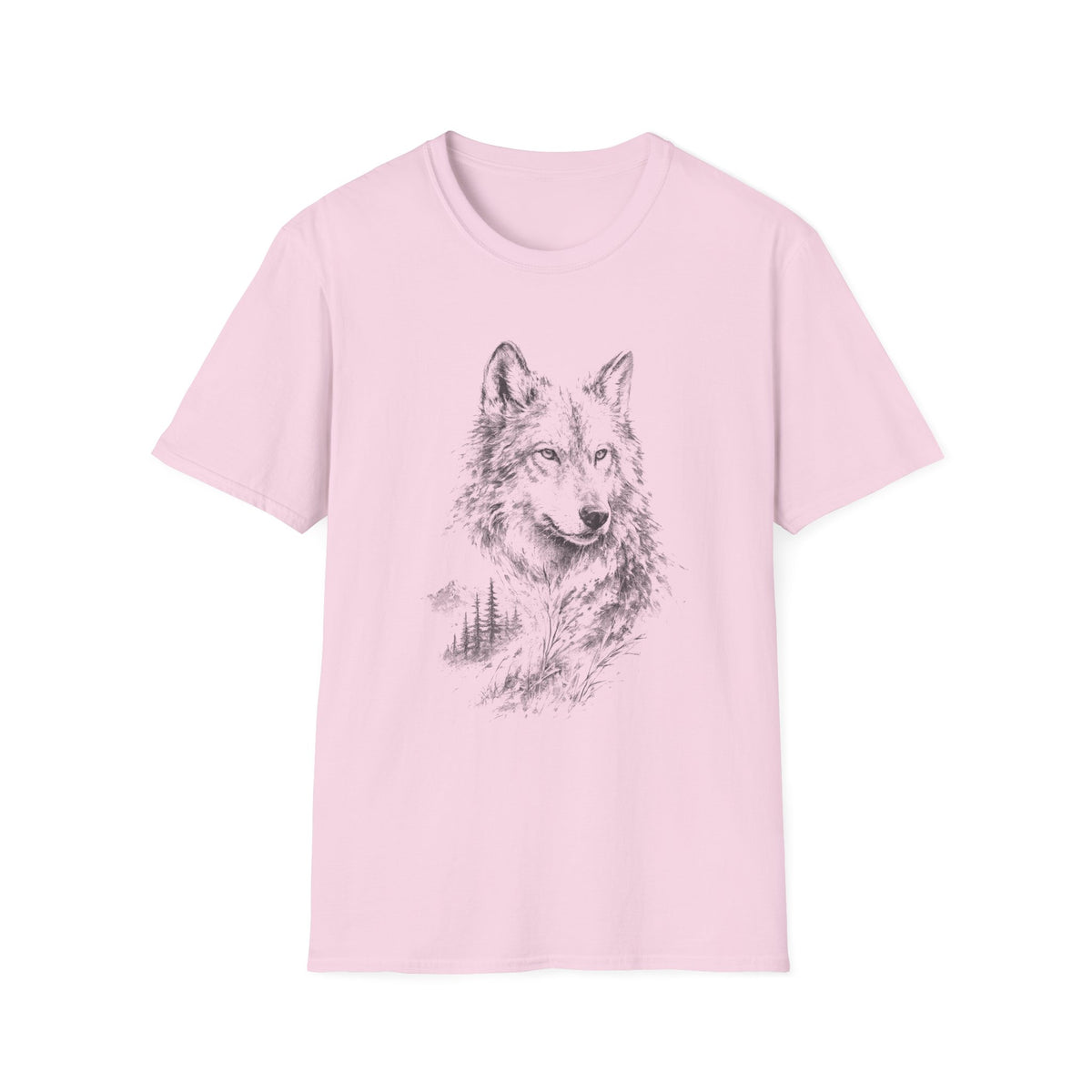 Wolf Sketch T-Shirt — Minimalist Nature Heavy Cotton Graphic Tee