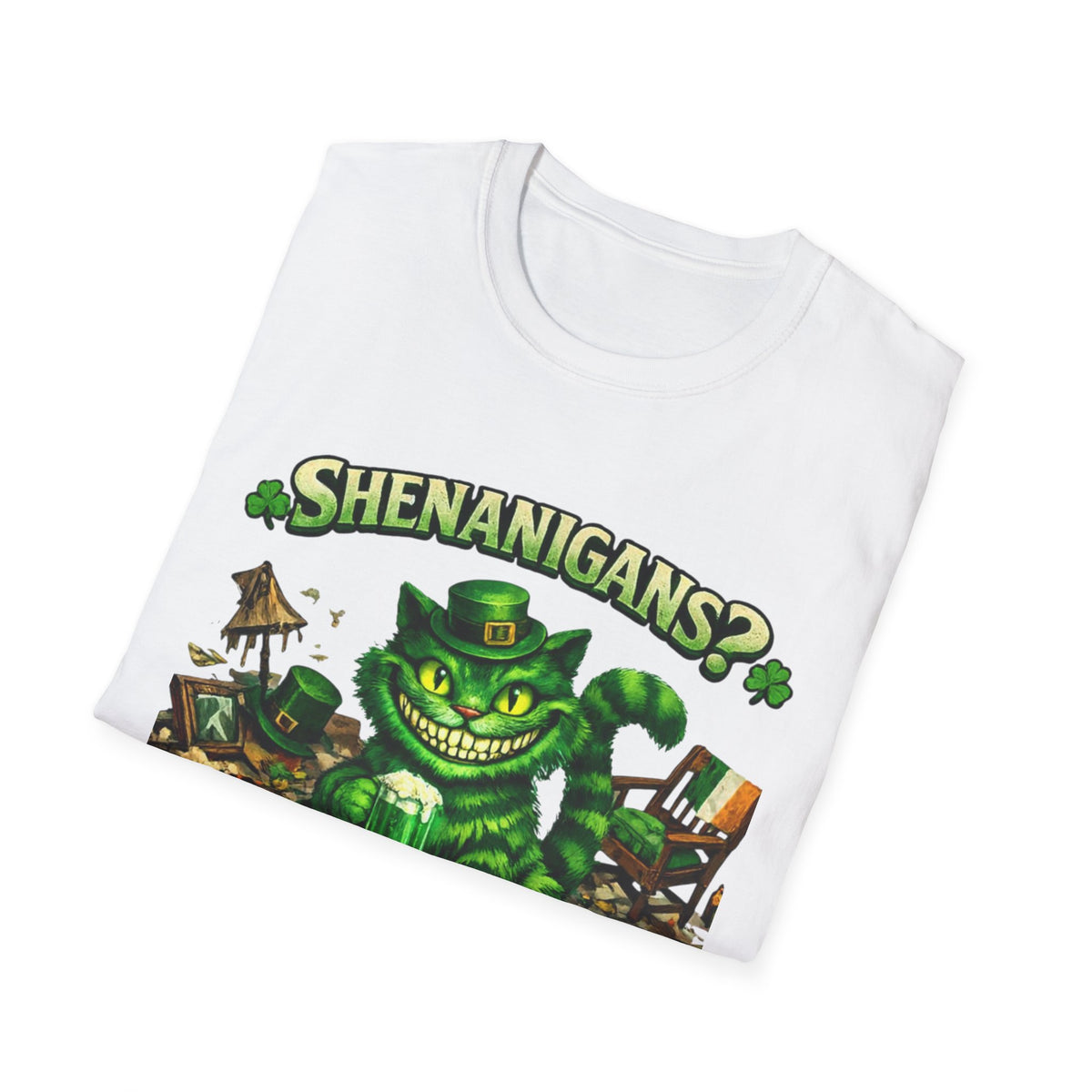 Cheshire Cat 'What Shenanigans?' T-Shirt | Humorous cat T | Irish humor T