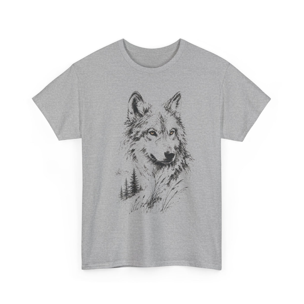 Spirit of the Wolf Sketch T-Shirt |  Forest Wolf Graphic Tee